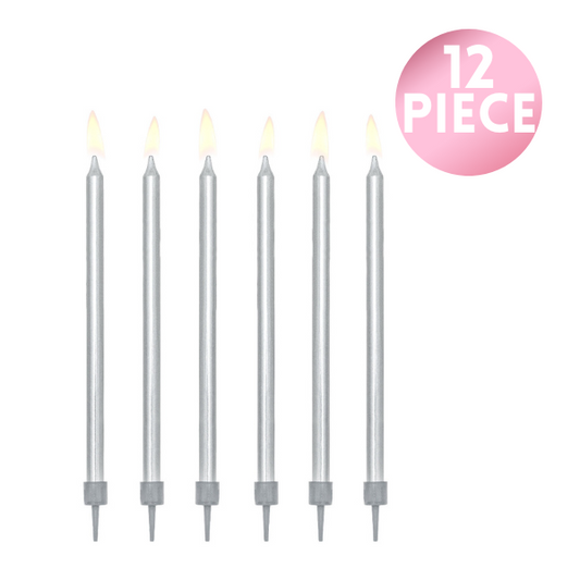 5in Stick Candle - Silver