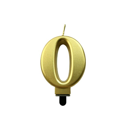 4in Gold Number Candle - 0