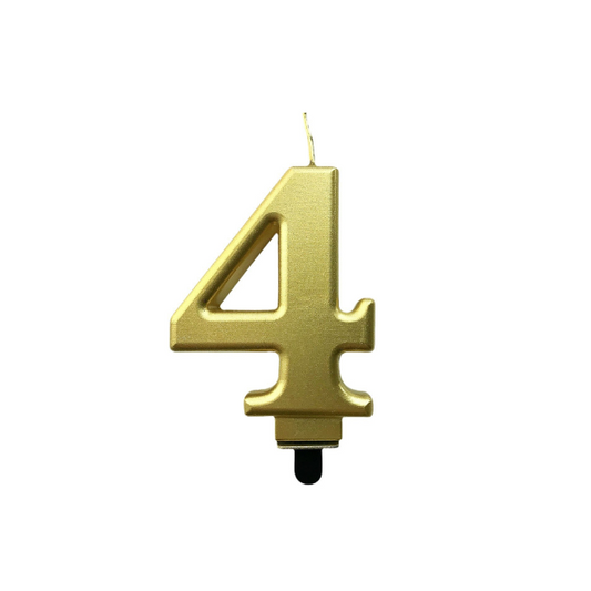 4in Gold Number Candle - 4