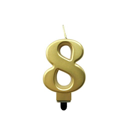 4in Gold Number Candle - 8