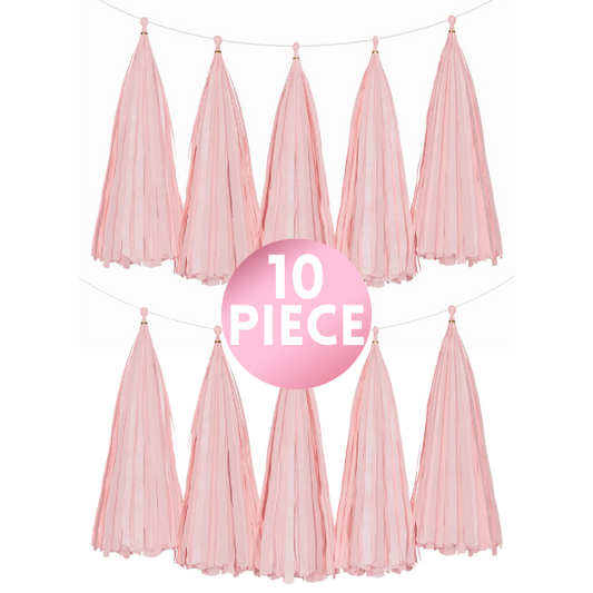 10 Piece Paper Tassel - Baby Pink