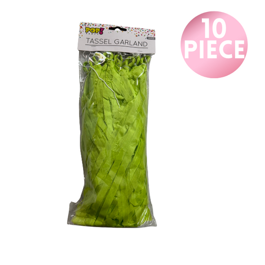 10 Piece Paper Tassel - Lime