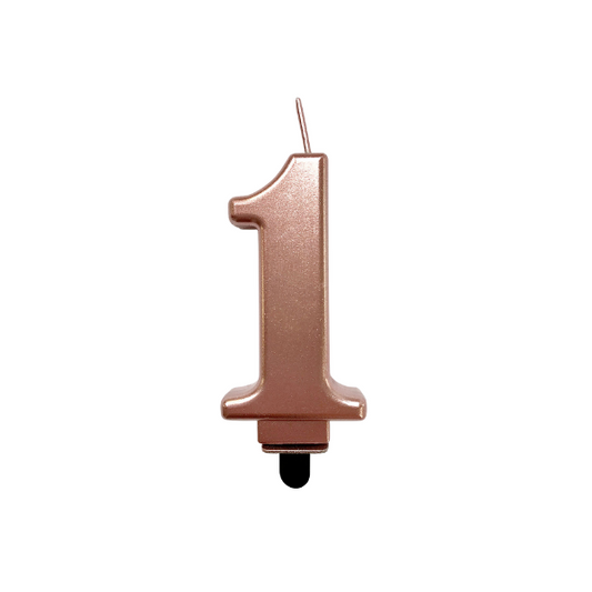 4in Rose Gold Number Candle - 1