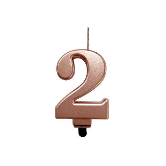 4in Rose Gold Number Candle - 2