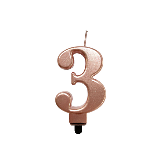 4in Rose Gold Number Candle - 3