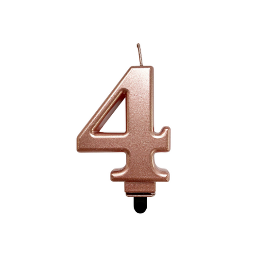 4in Rose Gold Number Candle - 4