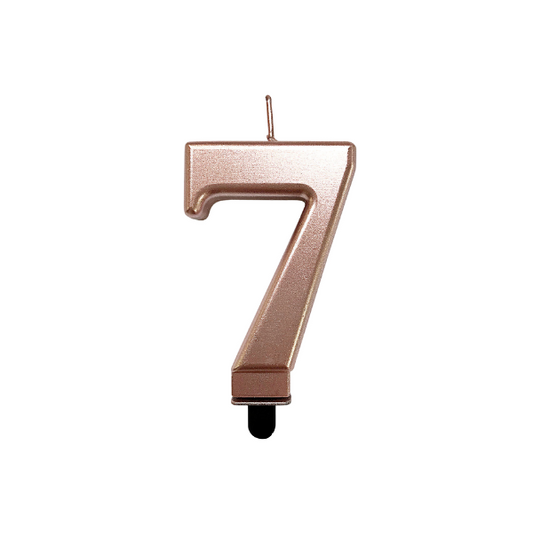4in Rose Gold Number Candle - 7