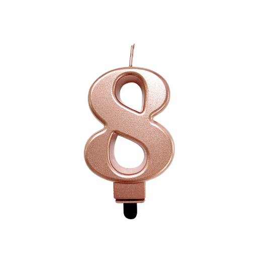 4in Rose Gold Number Candle - 8