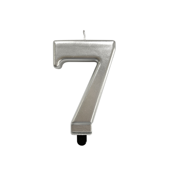 4in Silver Number Candle - 7