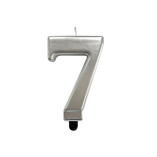 4in Silver Number Candle - 7