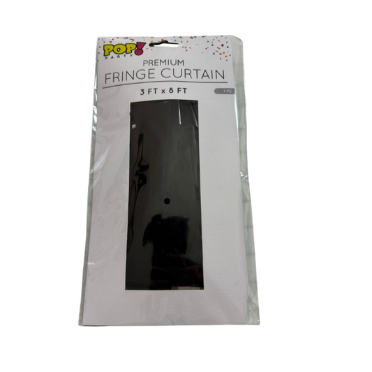 Black 1" Wide Cut Foil Curtain