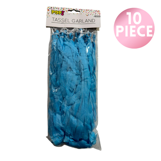 10 Piece Paper Tassel -  Blue