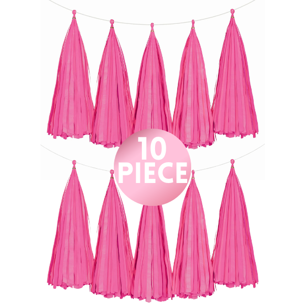 10 Piece Paper Tassel - Pink