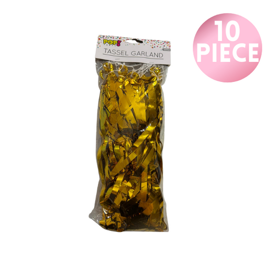 10 Piece Paper Tassel - Metallic Gold