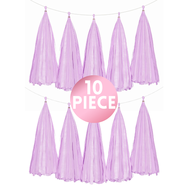 10 Piece Paper Tassel - Lavender