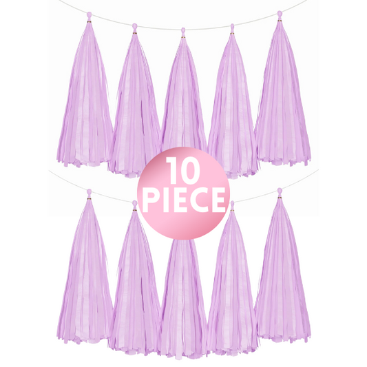 10 Piece Paper Tassel - Lavender