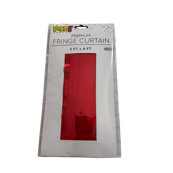 Red 1" Wide Cut Foil Curtain