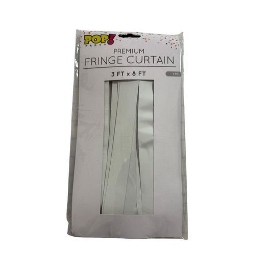 White 1" Wide Cut Foil Curtain