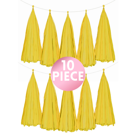 10 Piece Paper Tassel - Yellow