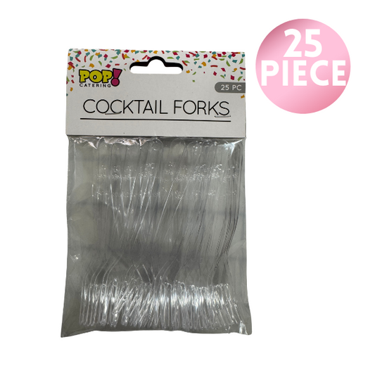 25 Piece Clear Cocktail Forks