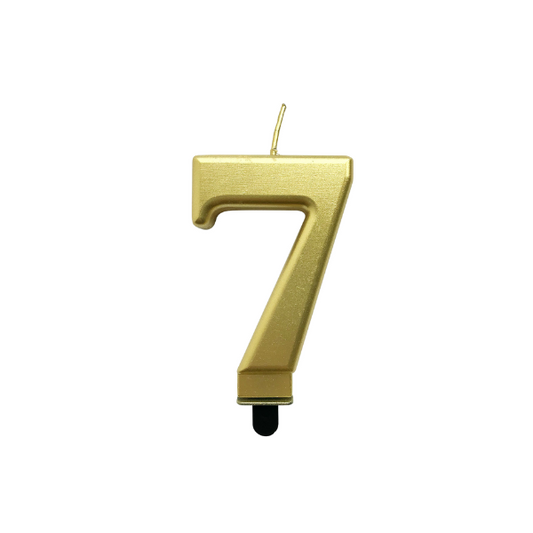 4in Gold Number Candle - 7