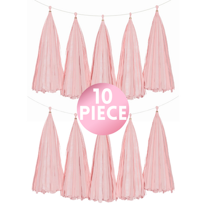 10 Piece Paper Tassel - Baby Pink