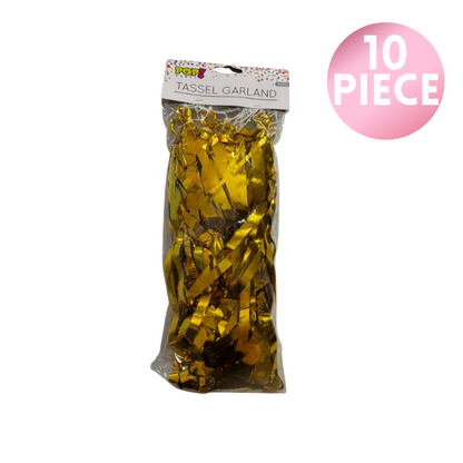 10 Piece Paper Tassel - Metallic Gold