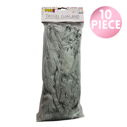 10 Piece Paper Tassel - Gray